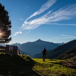 Abendstimmung in den Tuxer Alpen - das TAB (Touren-Abschluss-Bier) lockt!