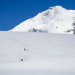 Skitouren im Oberengadin: Weite H&auml;nge bestimmen die Landschaft oberhalb der Waldgrenze. | Foto: Franz M&ouml;sbauer