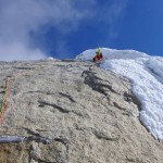 Cerro Standhardt: Roli Striemitzer in der Mixedseill&auml;nge nach dem Eiskamin. | Foto: Mautz Much