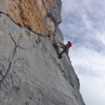 "Knapp-Köchler": in der 4. SL (7) kurz nach der anstrengenden Untergriff-Passage. | Foto: David Lochner