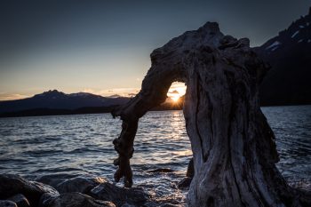 Sonnenuntergang am Lago Nordenskjöld im Refugio Los Cuernos. | Foto: Franz Güntner