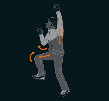 Die ergonomische Schnittführung auf Basis der menschlichen Anatomie und Verwendung elastsicher Materialien ermöglichen eine uneingeschränkte Bewegungsfreiheit. | Foto: Mammut