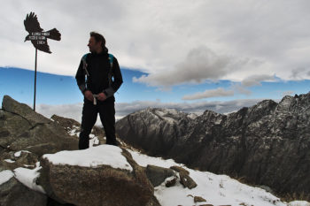 Winter Mitte September: Kalter Nordf&ouml;hn am Gipfel des Kleinen Ifinger. | Foto: Sabine Dettling