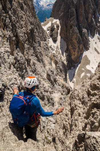 Beim Abstieg vom Langkofel f&auml;llt das gute Bel&uuml;ftungssystem des Sirocco besonders ins Auge. | Foto: Erika Spengler