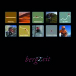 ein Katalogcover in Schwarz mit dem alten Bergzeit Logo und kleinen Bildern