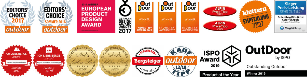 Grüzi bag Prämierungen auf einen Blick