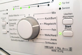 Detailaufnahme Waschmaschinenfunktionen