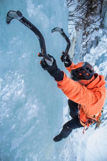 Eisklettern Mann Nahaufnahme